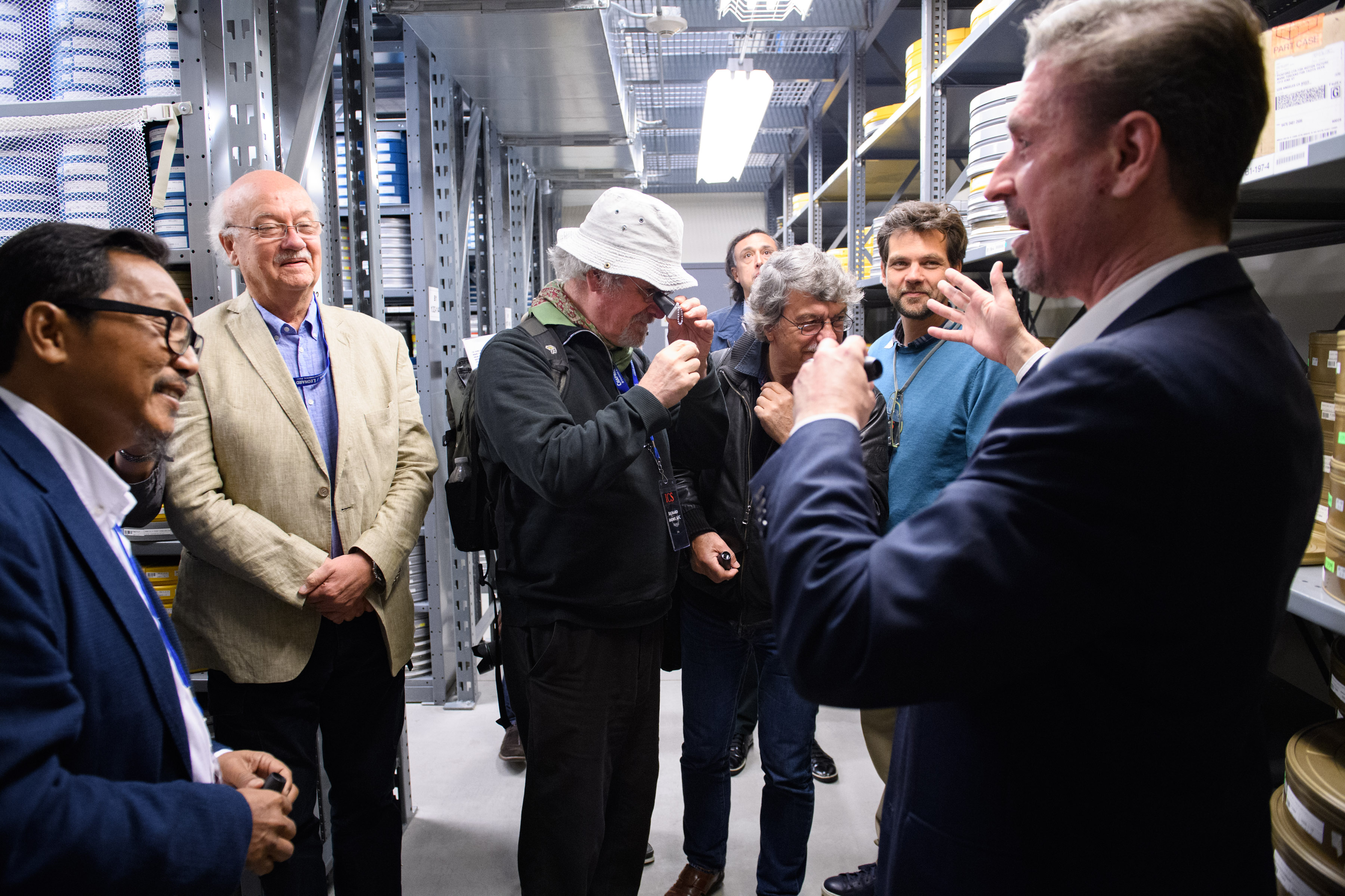 ICS attendees tour the AMPAS archive vaults at the Pickford Center. Photo courtesy of the Academy of Motion Picture Arts and Sciences