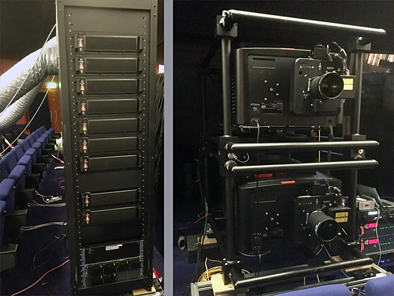 Christie 9kW laser rack and two Christie 4KLH projectors configured for 6P 3D