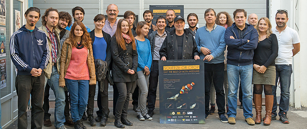 Goodich with a group of his students at the RCS MasterClass in Bucharest, Romania in 2013.