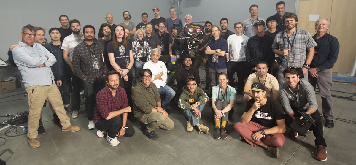 Society member Dan Mindel (center, white shirt) was one of four primary instructors during an ASC Master Class session that focused on shooting film.