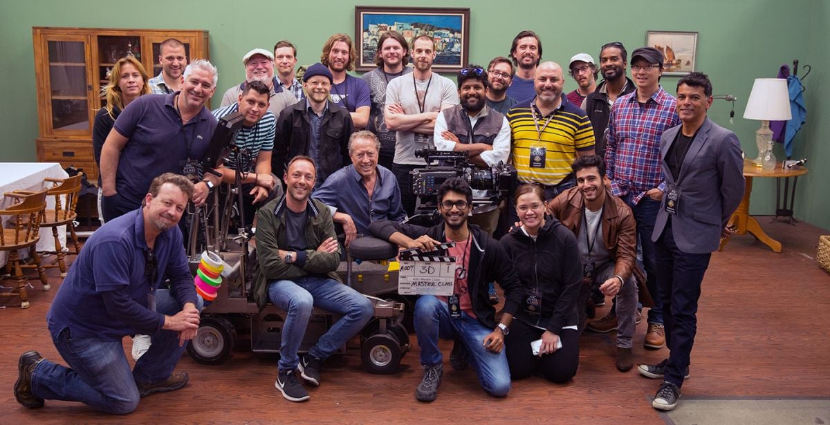 Stijn van der Veken, ASC (seated on dolly) and the assembled class at Mole Stage.