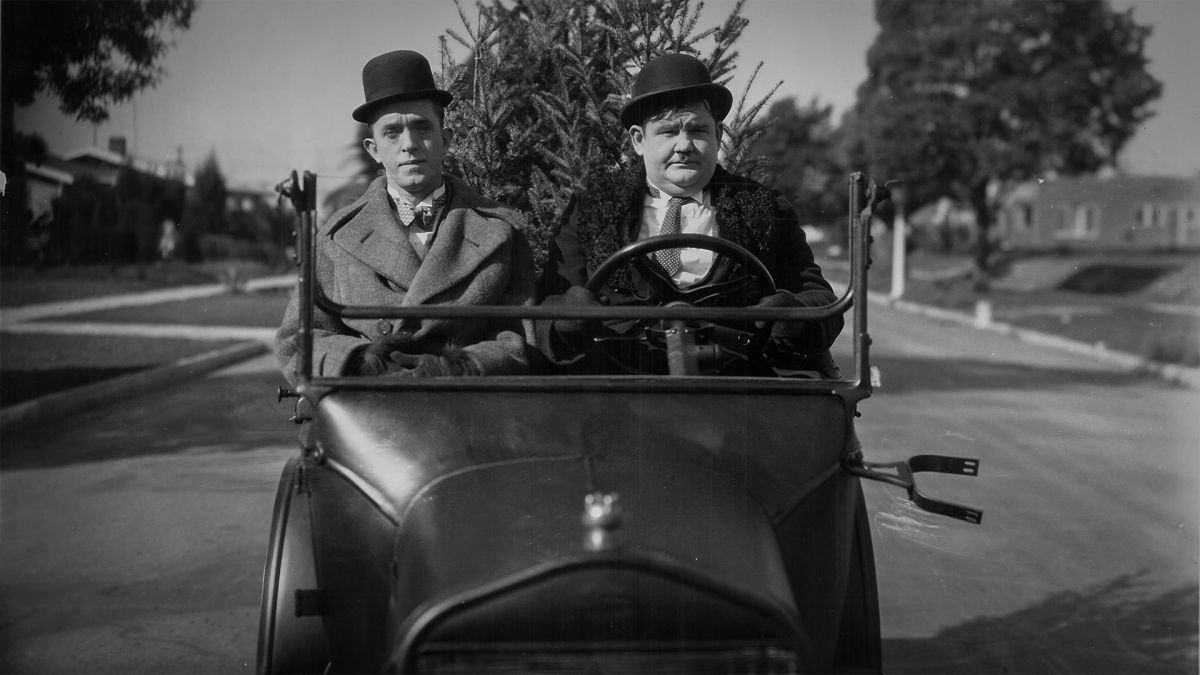 Stan and Oliver in the short Big Business (1929).