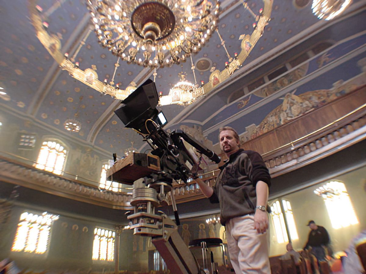 Jeffrey Jur, ASC angles in for the shot.
