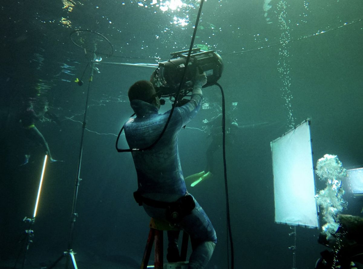 Underwater cInematographer Ian S. Takahashi angles in.