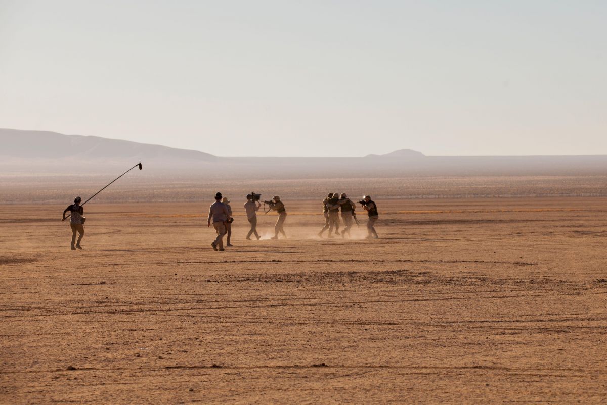 Filming the Iraq War segment on location at Cuddeback Lake, California. (Image credit Francesco Camuffo)